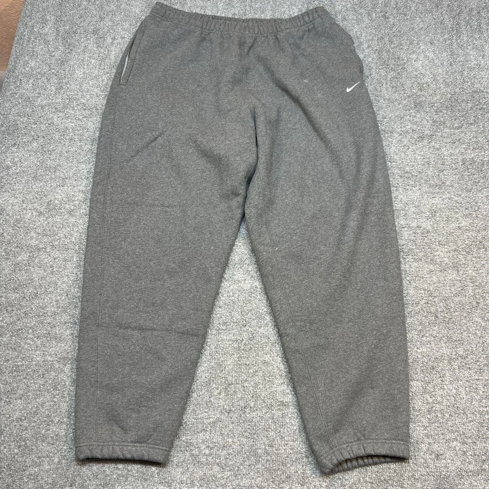 Nike Sweatpants Mens XL Gray Fleece Elastic Waist Pockets Gym Athletic